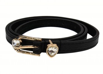 heart thin belt, gold buckle