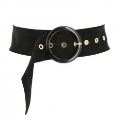 Wide suede leather belt,...
