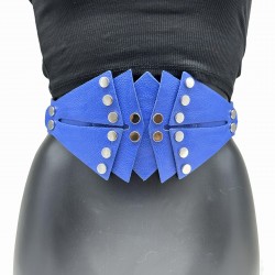 Women's wide faux leather belt