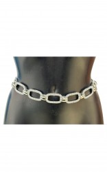 Chain belt, oval rhinestone...