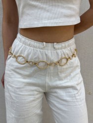 Women's oval chain belt