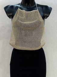 Bustier Filet Strass Femme,...