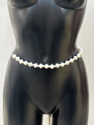 Women's Pearl Chain Belt,...