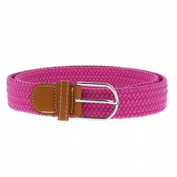 ceinture tressee elastique fushia