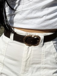 Gold Buckle Trouser Belt,...