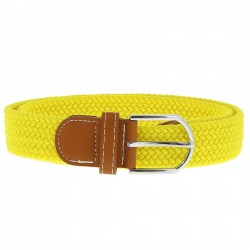 ceinture tressee elastique jaune