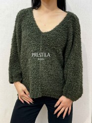 Bouclette Wool V-Neck...
