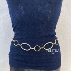 Rhinestone chain belt,...