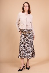 Long Printed Satin Skirt, Lola